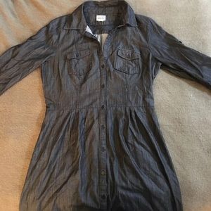 Converse Dark Denim Style Button Dress Above Knee